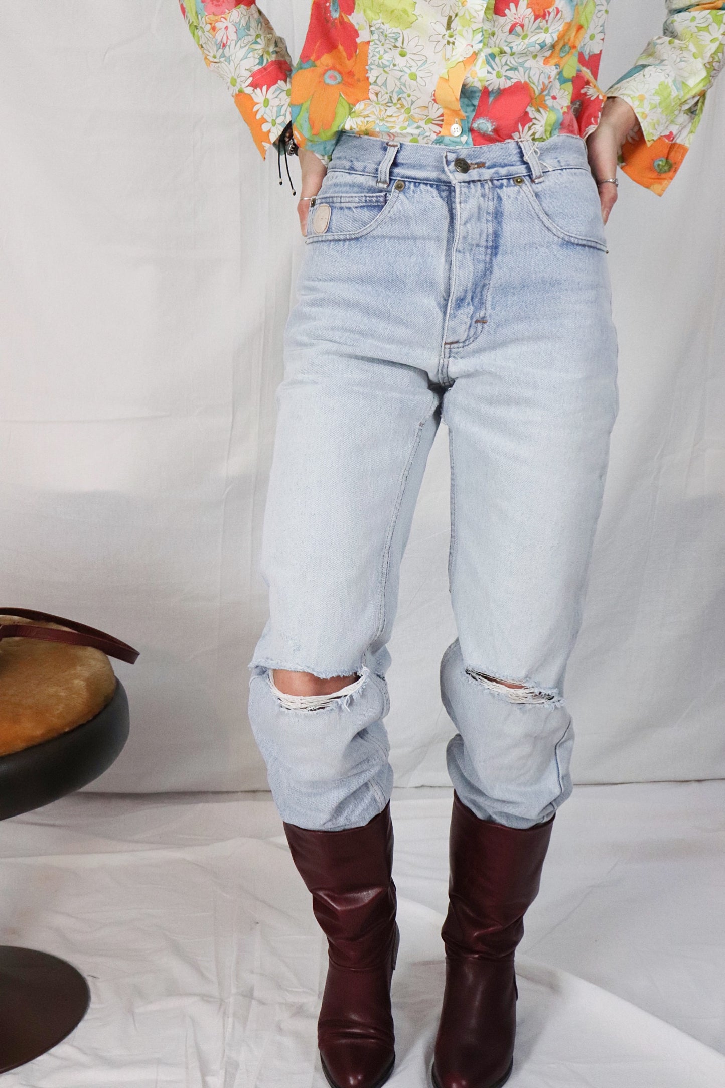 Vintage designer distressed jeans