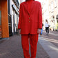 Vintage rood pak met Chanel knopen